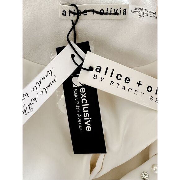Alice + Olivia White Embellished Blazer - Picture 12 of 15